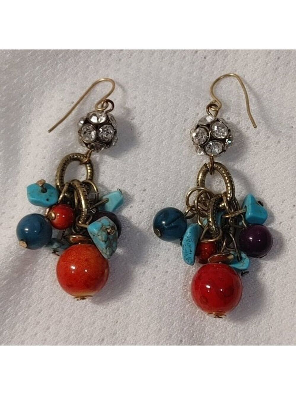 Chandelier Dangle Earrings Faux Stone Bead